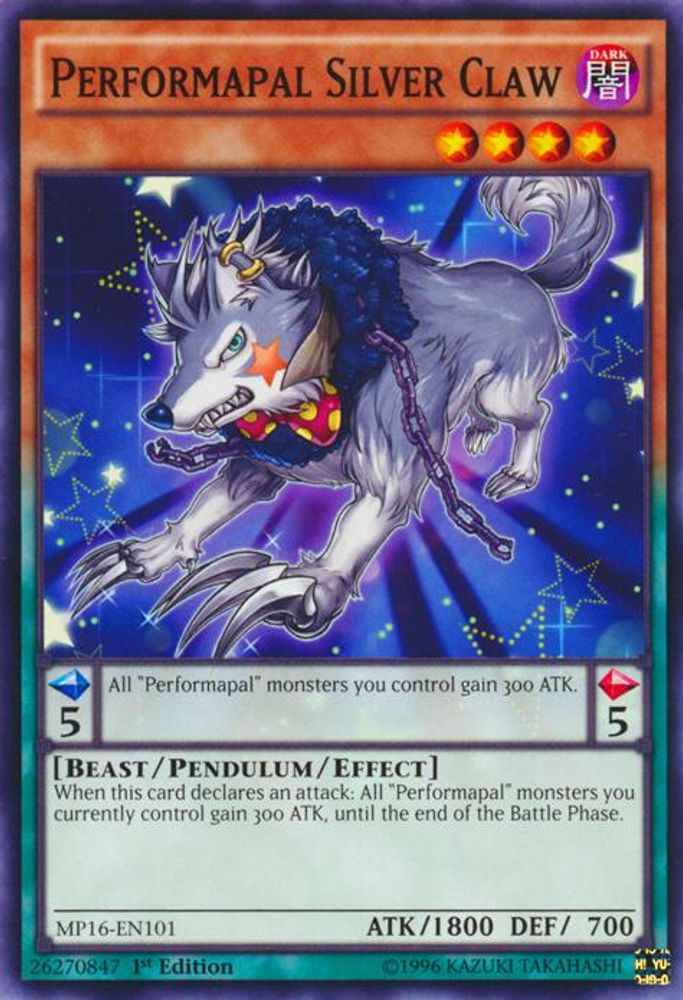 Performapal Silver Claw (MP16-EN101) - Common