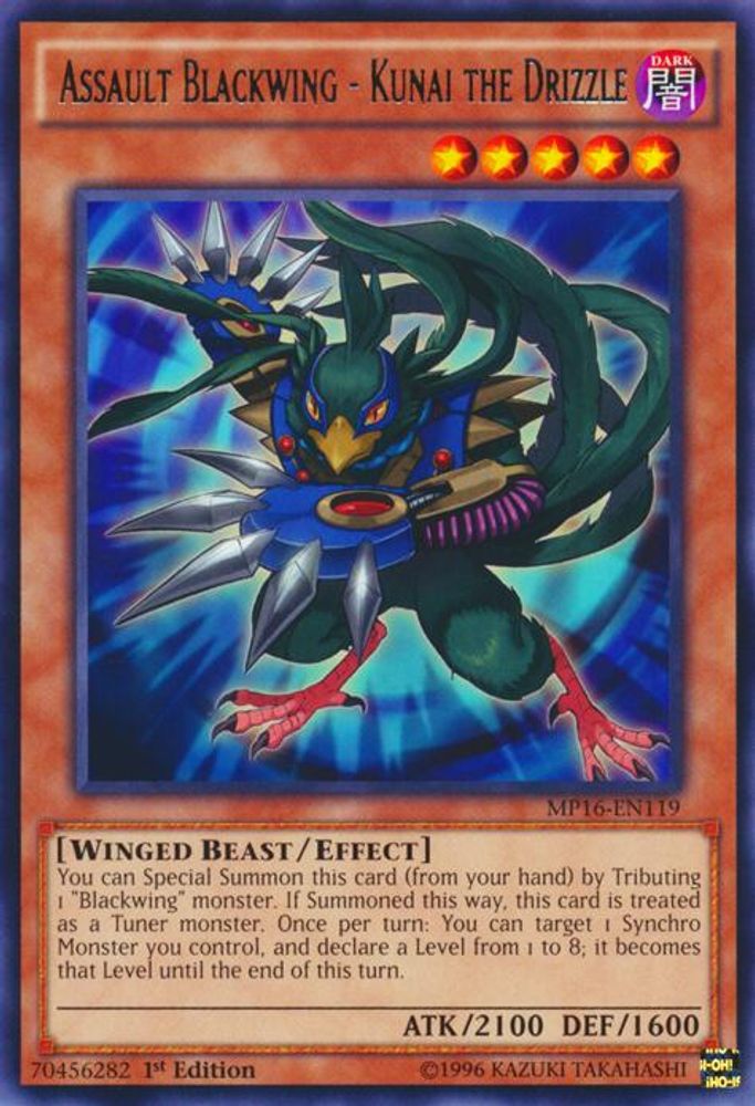 Assault Blackwing - Kunai the Drizzle (MP16-EN119) - Rare