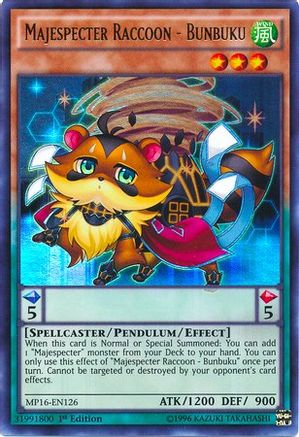 Majespecter Raccoon - Bunbuku [MP16-EN126] Ultra Rare