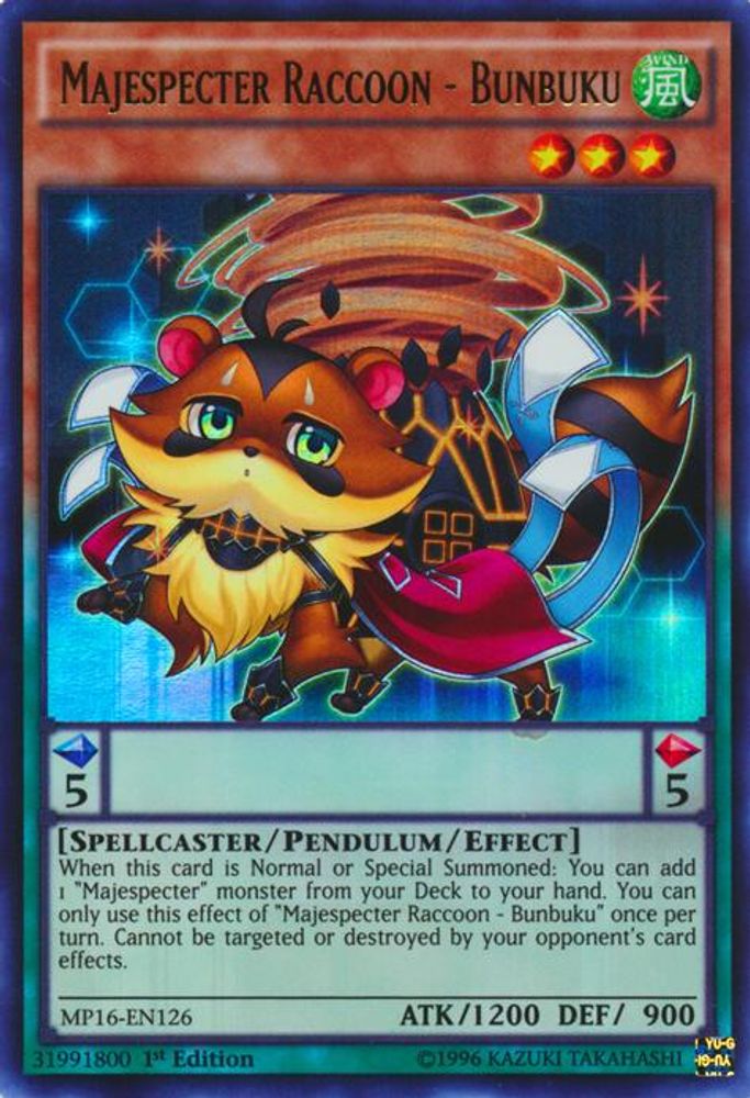 Majespecter Raccoon - Bunbuku (MP16-EN126) - Ultra Rare