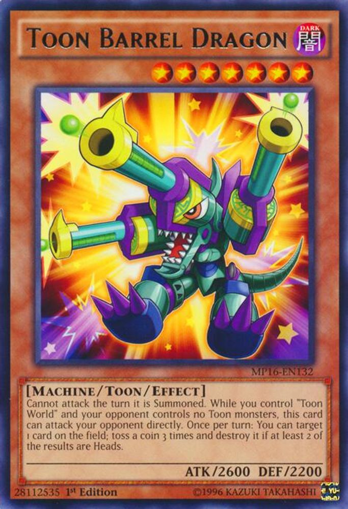 Toon Barrel Dragon (MP16-EN132) - Rare
