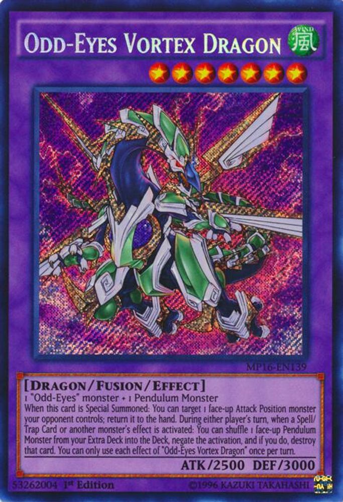 Odd-Eyes Vortex Dragon (MP16-EN139) - Secret Rare