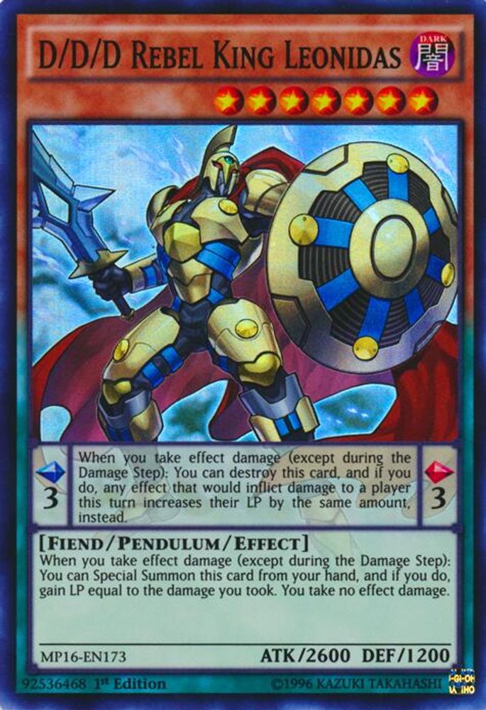 D/D/D Rebel King Leonidas (MP16-EN173) - Super Rare