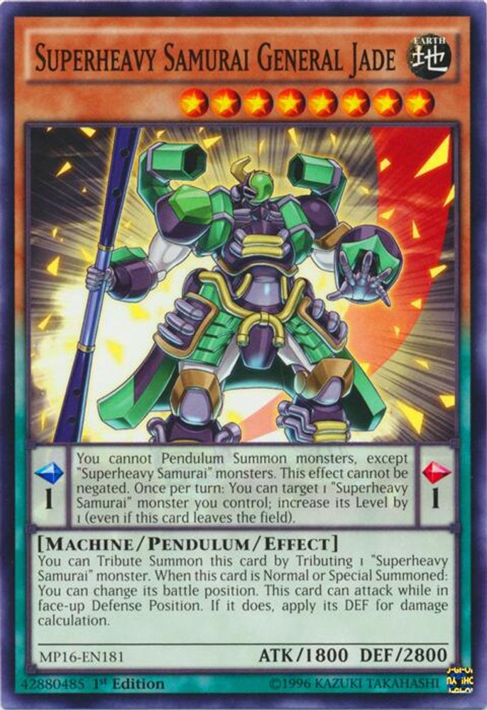Superheavy Samurai General Jade (MP16-EN181) - Common