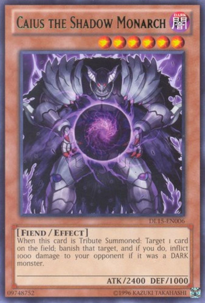 Caius the Shadow Monarch (Green) (DL15-EN006) - Rare