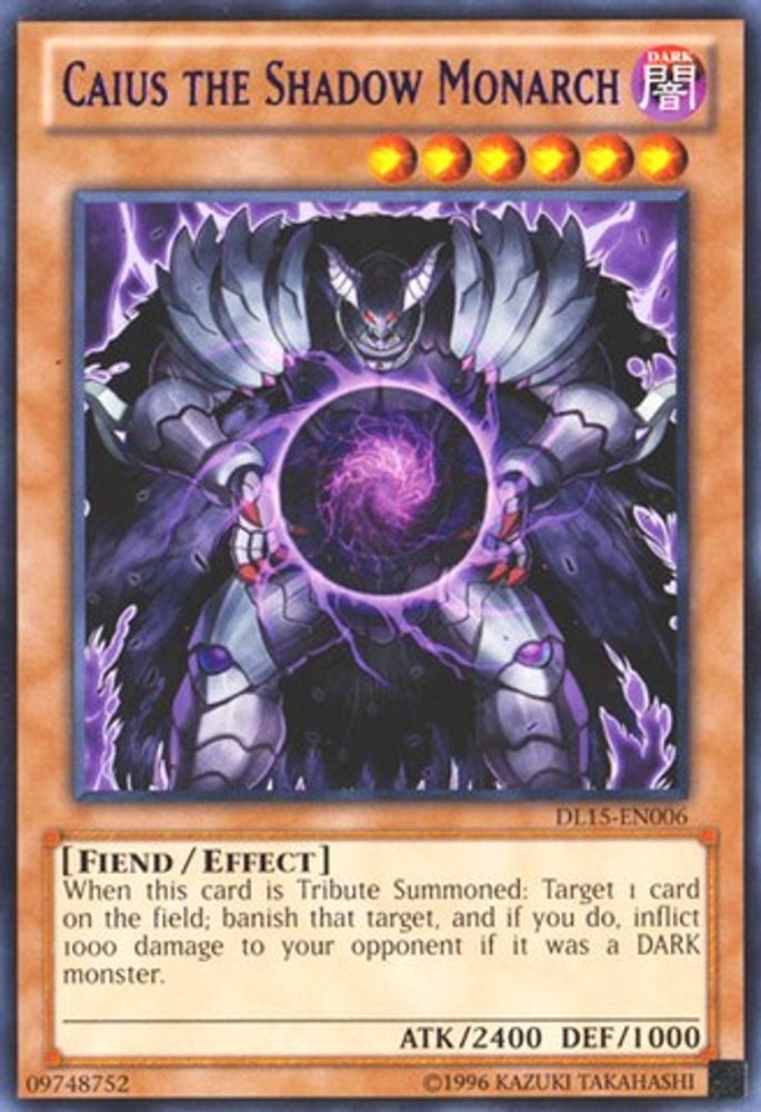 Caius the Shadow Monarch (Purple) (DL15-EN006) - Rare