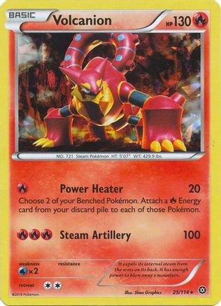 Volcanion (25/114) (Cracked Ice Holo) (Thème Deck exclusif) [XY : Steam Siege] 