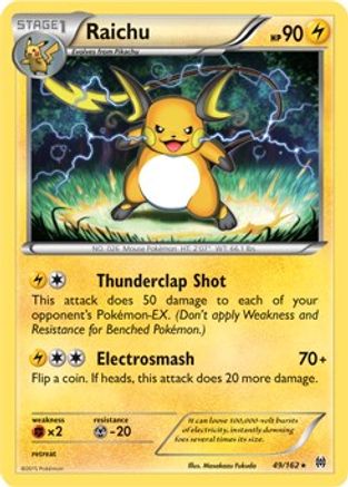 Raichu - 49/162 (XY BREAKthrough) (Cracked Ice Holo)/162  - Holofoil - Holo Rare