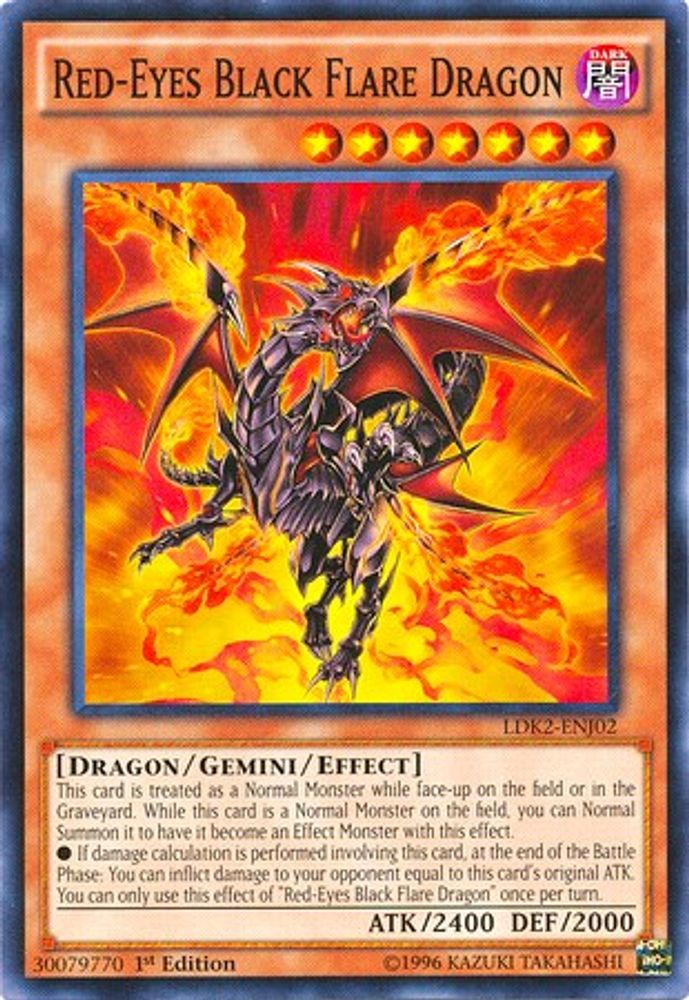 Dragon évasé noir aux yeux rouges [LDK2-ENJ02] Commun 