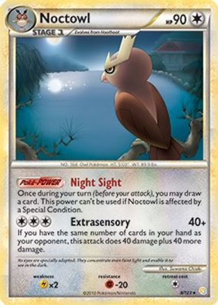Noctowl - 8/123 (HeartGold & SoulSilver)/123  - Rare