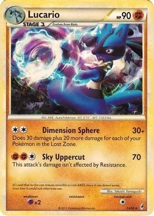 Lucario (14/95) (Cracked Ice Holo) (Thème Deck exclusif) [HeartGold &amp; SoulSilver : Call of Legends] 