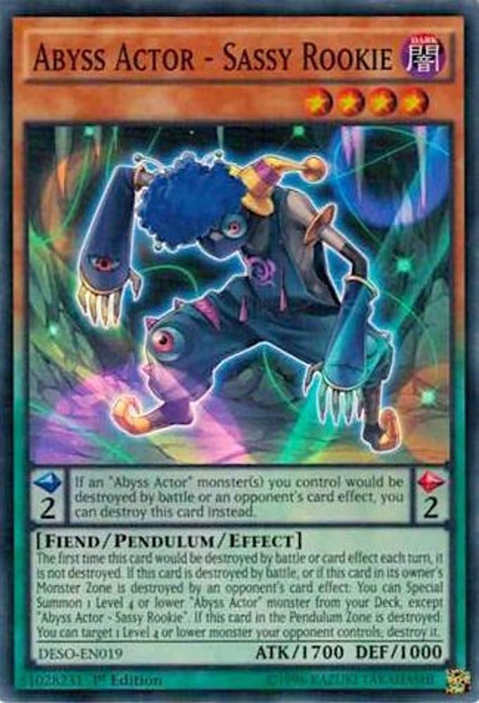 Abyss Actor - Sassy Rookie (DESO-EN019) - Super Rare