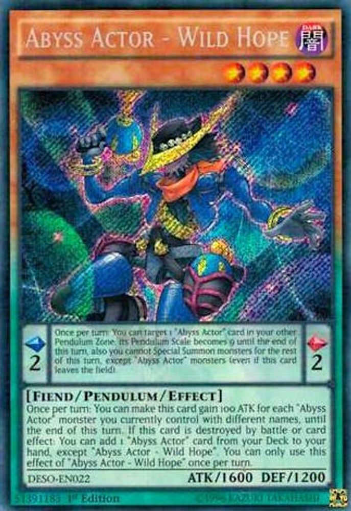Abyss Actor - Wild Hope (DESO-EN022) - Secret Rare