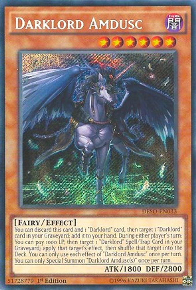 Seigneur des Ténèbres Amdusc [DESO-EN033] Secret Rare 
