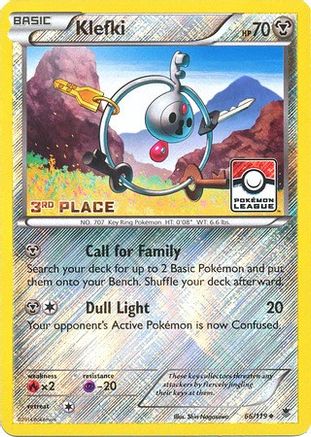 Klefki - 66/119 (Pokemon League) [3rd Place]/119  - Reverse Holofoil - Promo