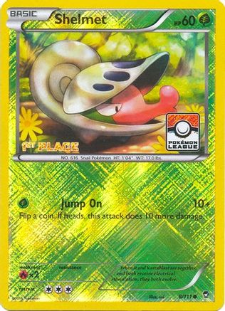 Shelmet - 8/111 (Pokemon League) [1st Place]/111  - Reverse Holofoil - Promo