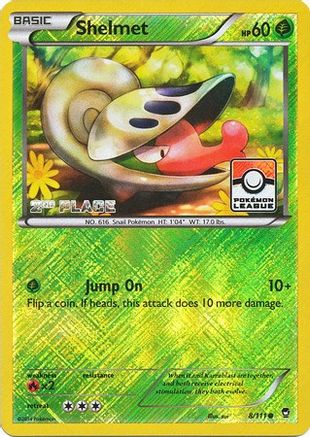 Shelmet - 8/111 (Pokemon League) [2nd Place]/111  - Reverse Holofoil - Promo
