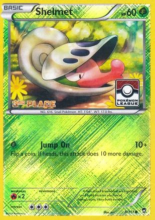 Shelmet - 8/111 (Pokemon League) [3rd Place]/111  - Reverse Holofoil - Promo