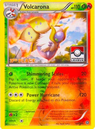Volcarona - 15/114 (Pokemon League) [3rd Place]/114  - Reverse Holofoil - Promo