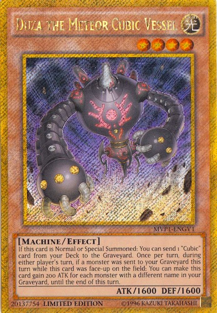 Duza the Meteor Cubic Vessel (MVP1-ENGV1) - Gold Secret Rare