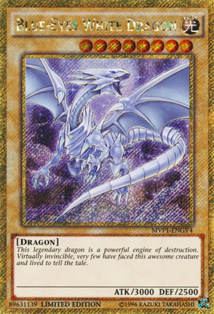Blue-Eyes White Dragon (Gold Secret Rare) (MVP1-ENGV4) - Gold Secret Rare