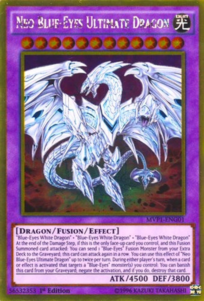 Neo Blue-Eyes Ultimate Dragon (MVP1-ENG01) - Gold Rare