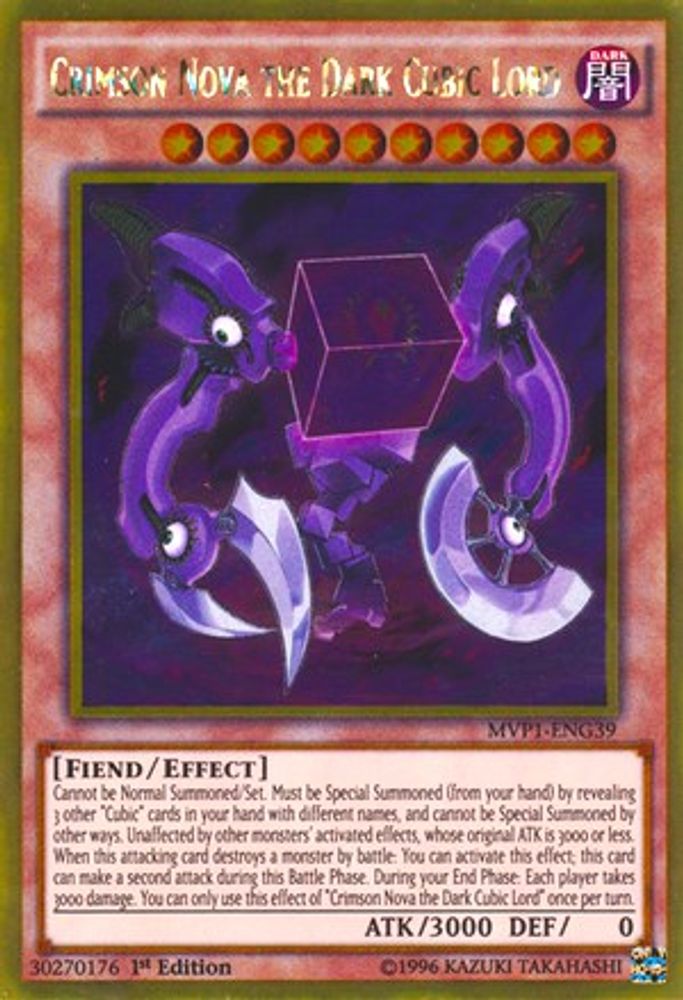 Crimson Nova the Dark Cubic Lord (MVP1-ENG39) - Gold Rare