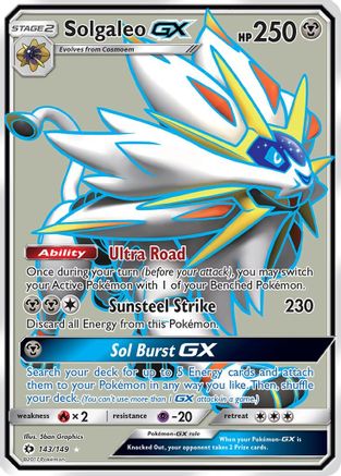 Solgaleo GX (Full Art) 143  - Holofoil - Ultra Rare