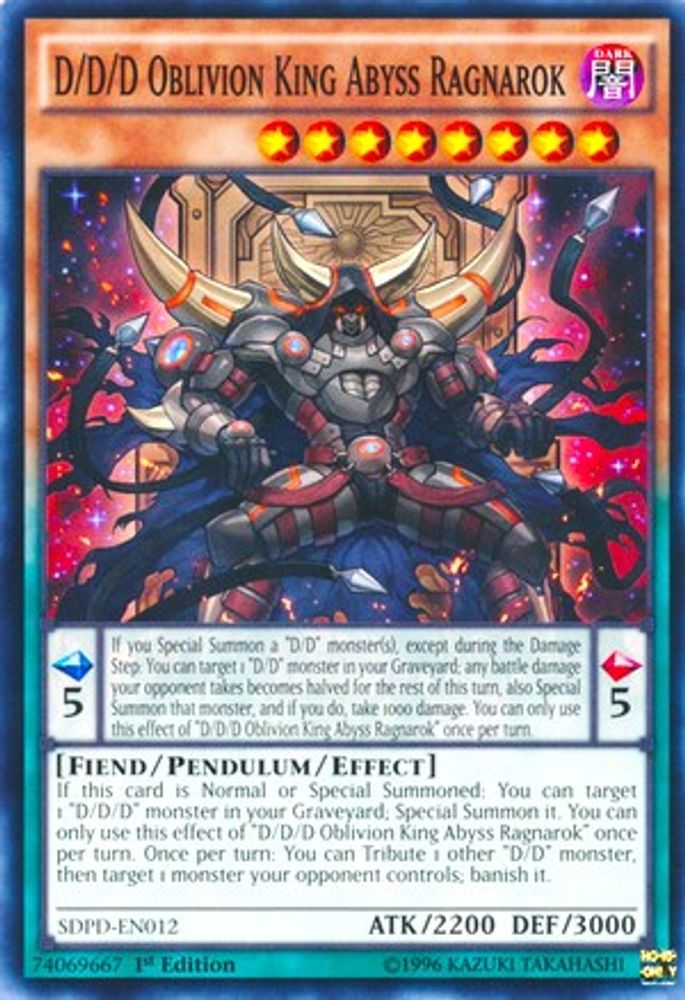 D/D/D Oblivion King Abyss Ragnarok (SDPD-EN012) - Common