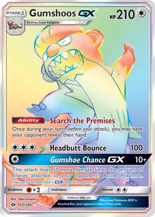 Gumshoos GX (Secret)/149  - Holofoil - Secret Rare