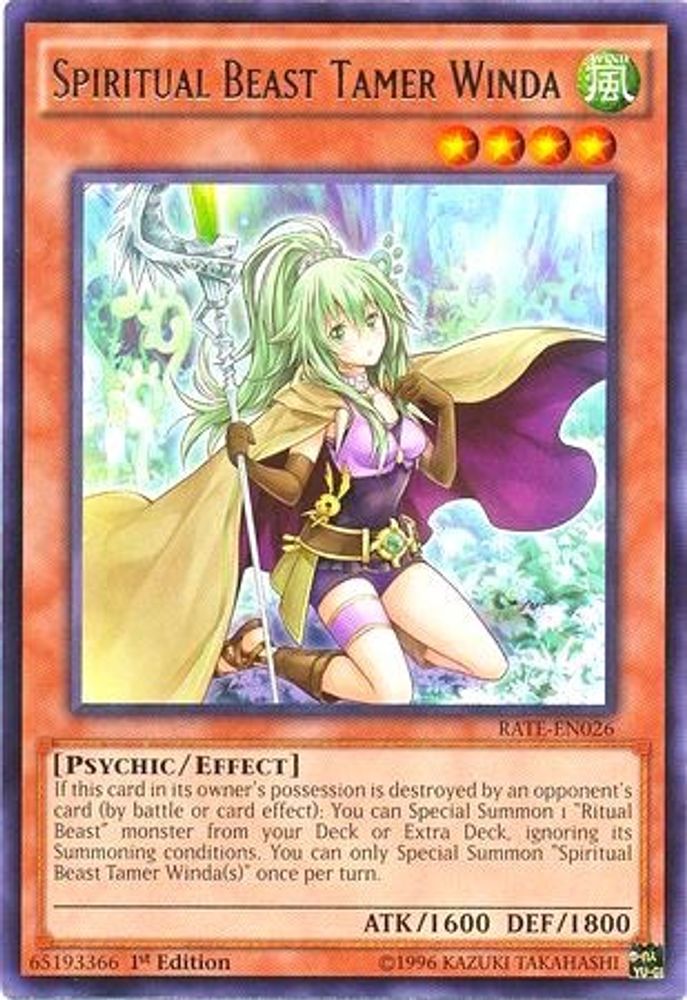 Spiritual Beast Tamer Winda (RATE-EN026) - Rare