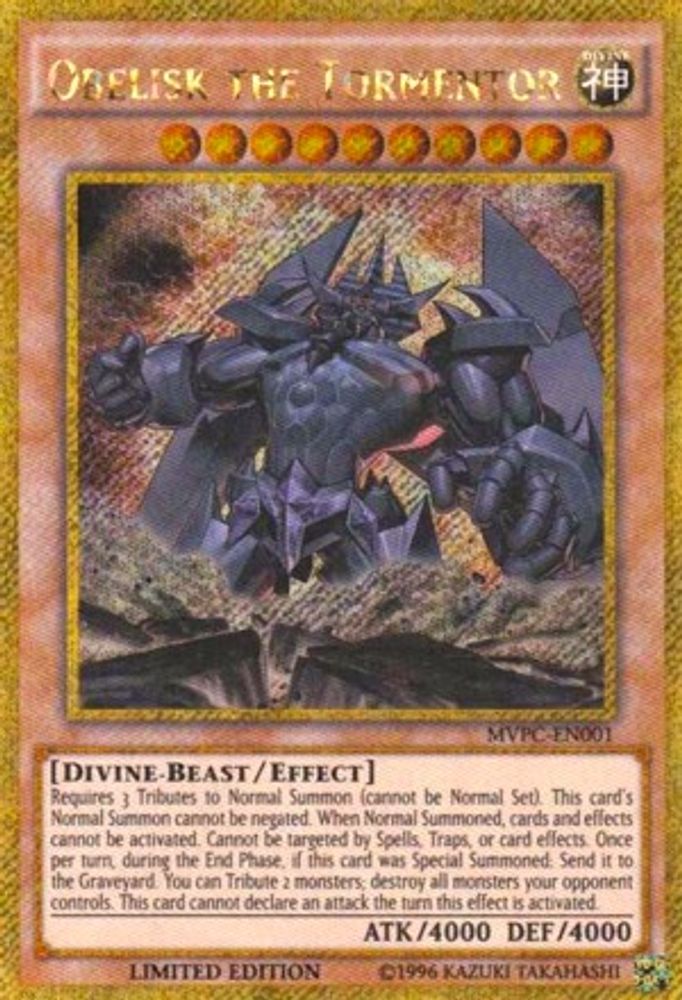 Obelisk the Tormentor (MVPC-EN001) - Gold Secret Rare