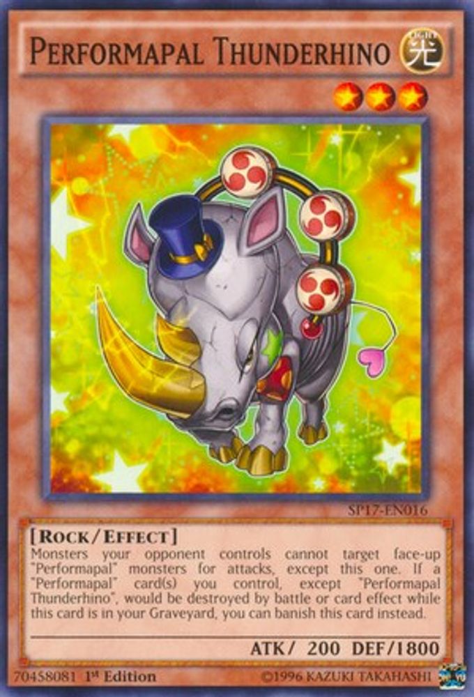 Performapal Thunderhino [SP17-EN016] Starfoil Rare 