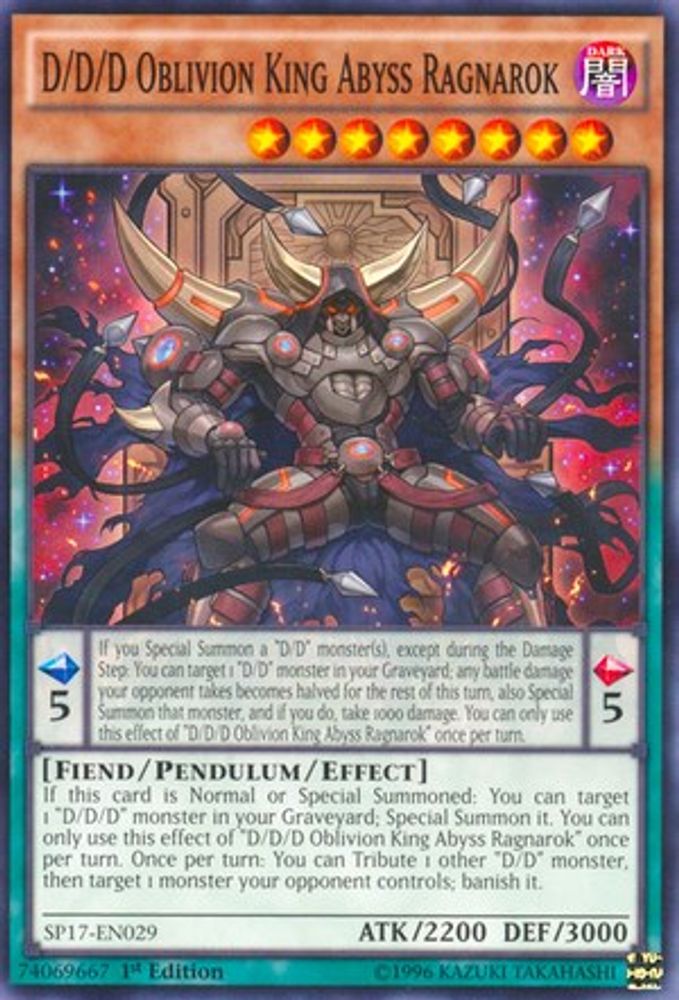 D/D/D Oblivion King Abyss Ragnarok [SP17-EN029] Commun 