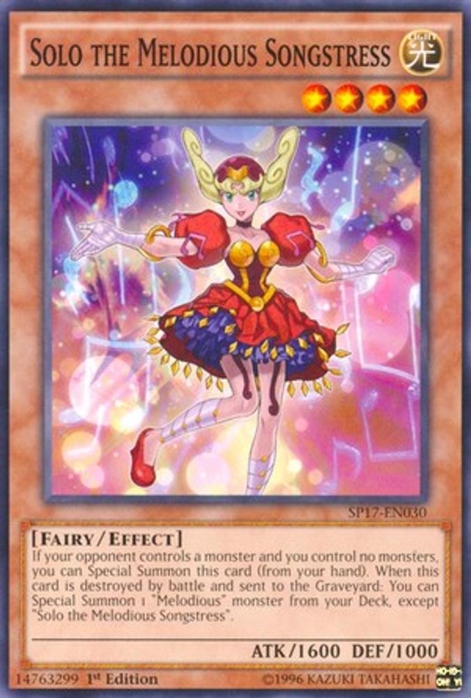 Solo the Melodious Songstress (Starfoil) (SP17-EN030) - Starfoil Rare