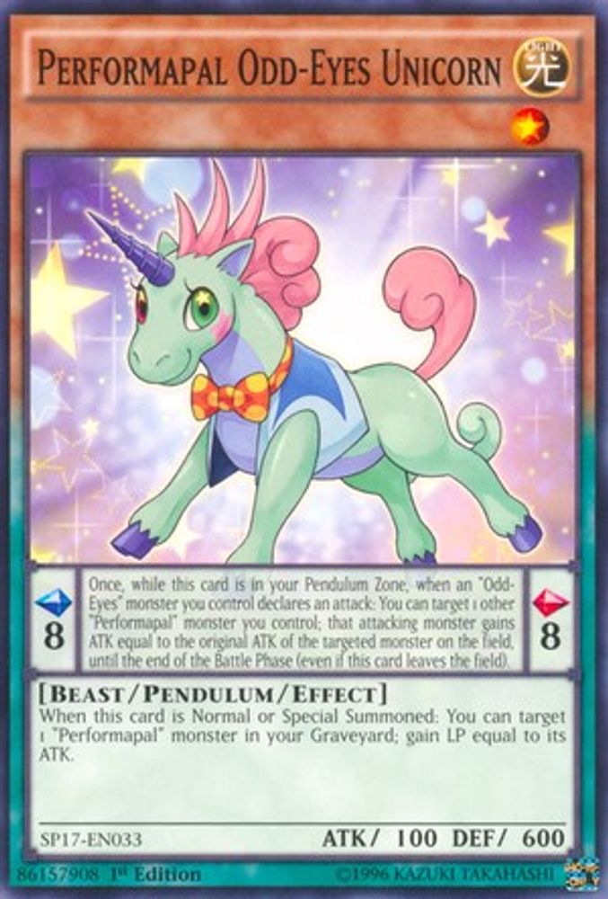 Performapal Odd-Eyes Unicorn (SP17-EN033) - Common
