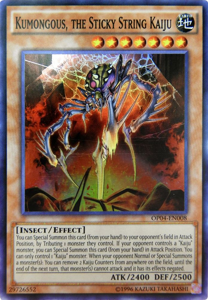Kumongous, the Sticky String Kaiju (OP04-EN008) - Super Rare