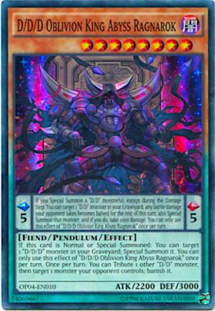 D/D/D Oblivion King Abyss Ragnarok (OP04-EN010) - Super Rare