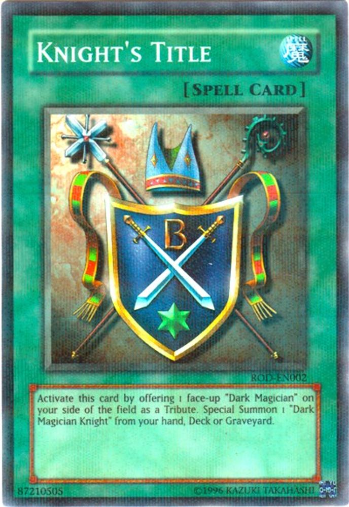 Knight's Title (Reshef of Destruction) (Super Rare) (ROD-EN002) - Super Rare