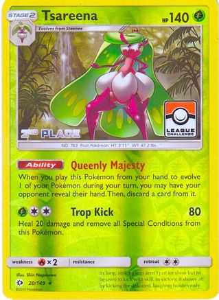 Tsareena - 20/149 (League Challenge) [2nd Place]/149  - Reverse Holofoil - Promo