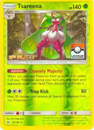 Tsareena - 20/149 (League Challenge) [3rd Place]/149  - Reverse Holofoil - Promo