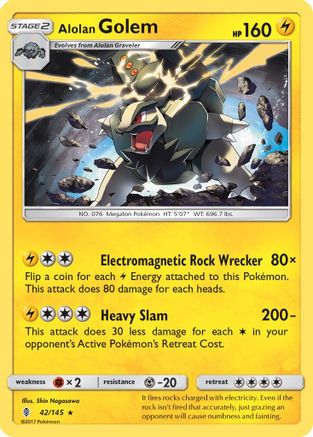 Alolan Golem 042  - Holofoil - Holo Rare
