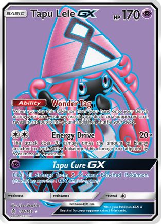 Tapu Lele GX (Full Art) 137/145 - SM  Guardians Rising Holofoil