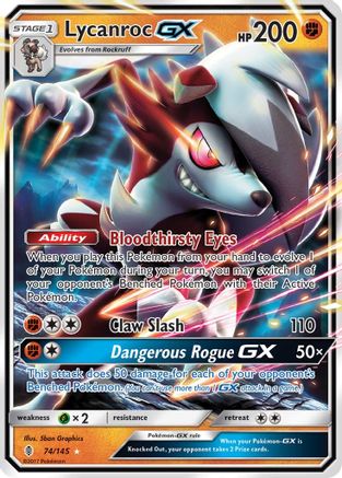 Lycanroc GX 74/145 - SM  Guardians Rising Holofoil