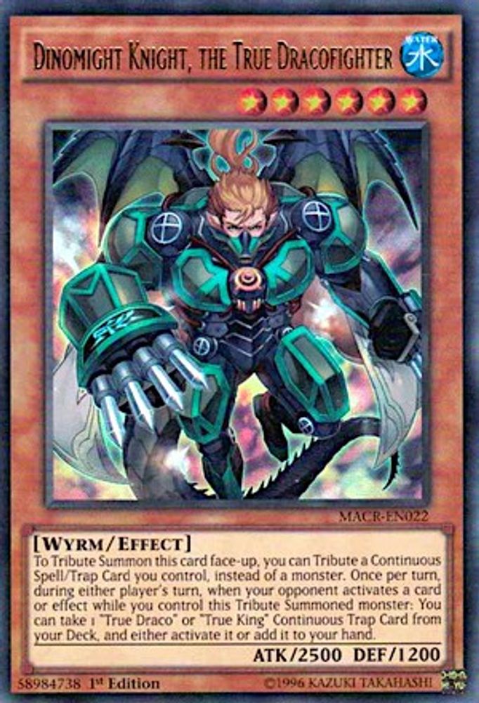 Dinomight Knight, the True Dracofighter (MACR-EN022) - Ultra Rare