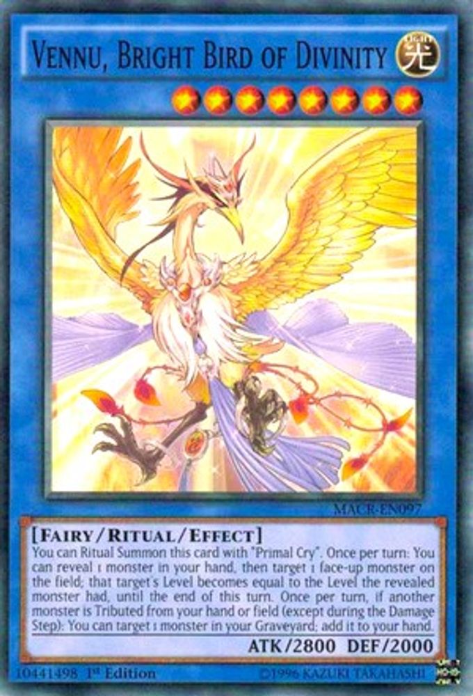 Vennu, Bright Bird of Divinity (MACR-EN097) - Common