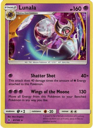 Lunala - 61/145 (Cracked Ice Holo)/145  - Holofoil - Holo Rare