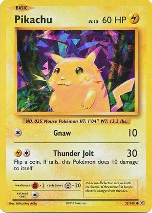 Pikachu (Cracked Ice Holo) 035/108  - Holofoil - Holo Rare