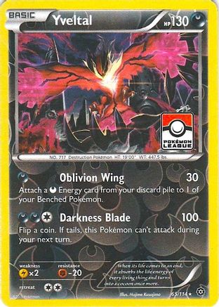 Yveltal (Pokemon League) 065/114  - Reverse Holofoil - Promo