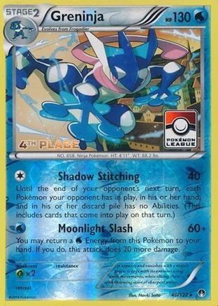 Greninja - 40/122 (Pokemon League) [4th Place]/122  - Reverse Holofoil - Promo